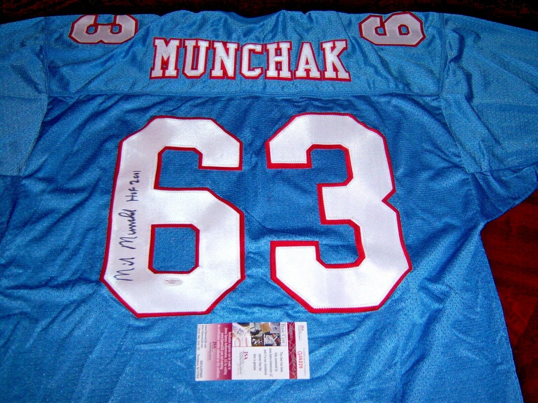 Mike Munchak Signed Jersey Houston Oilers Penn State JSA COA (1 of 1)