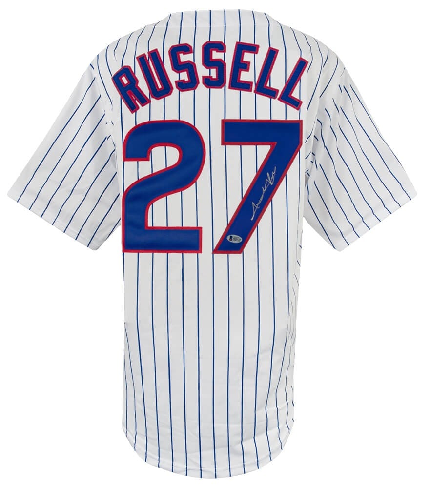 Addison Russell Signed White Custom Jersey Chicago Cubs Beckett COA (1 of 3)