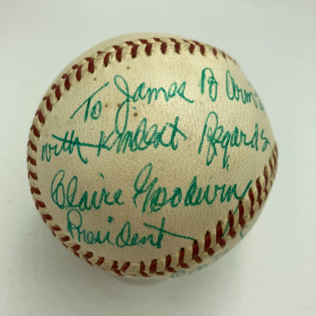Rare Claire Pep Goodwin Signed 1955 AL Baseball JSA COA (1 of 8)