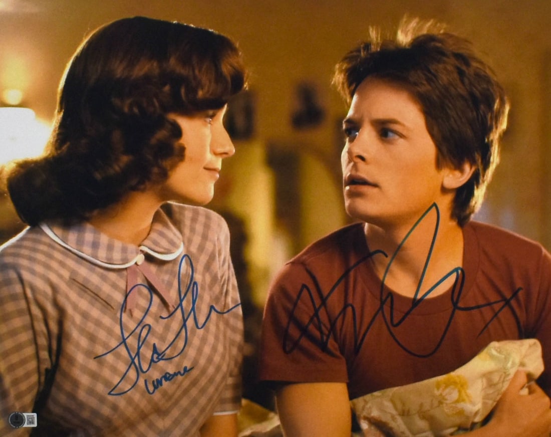Michael J. Fox Lea Thompson Signed Back to the Future 16x20 Photo Beckett Authenticated (1 of 3)
