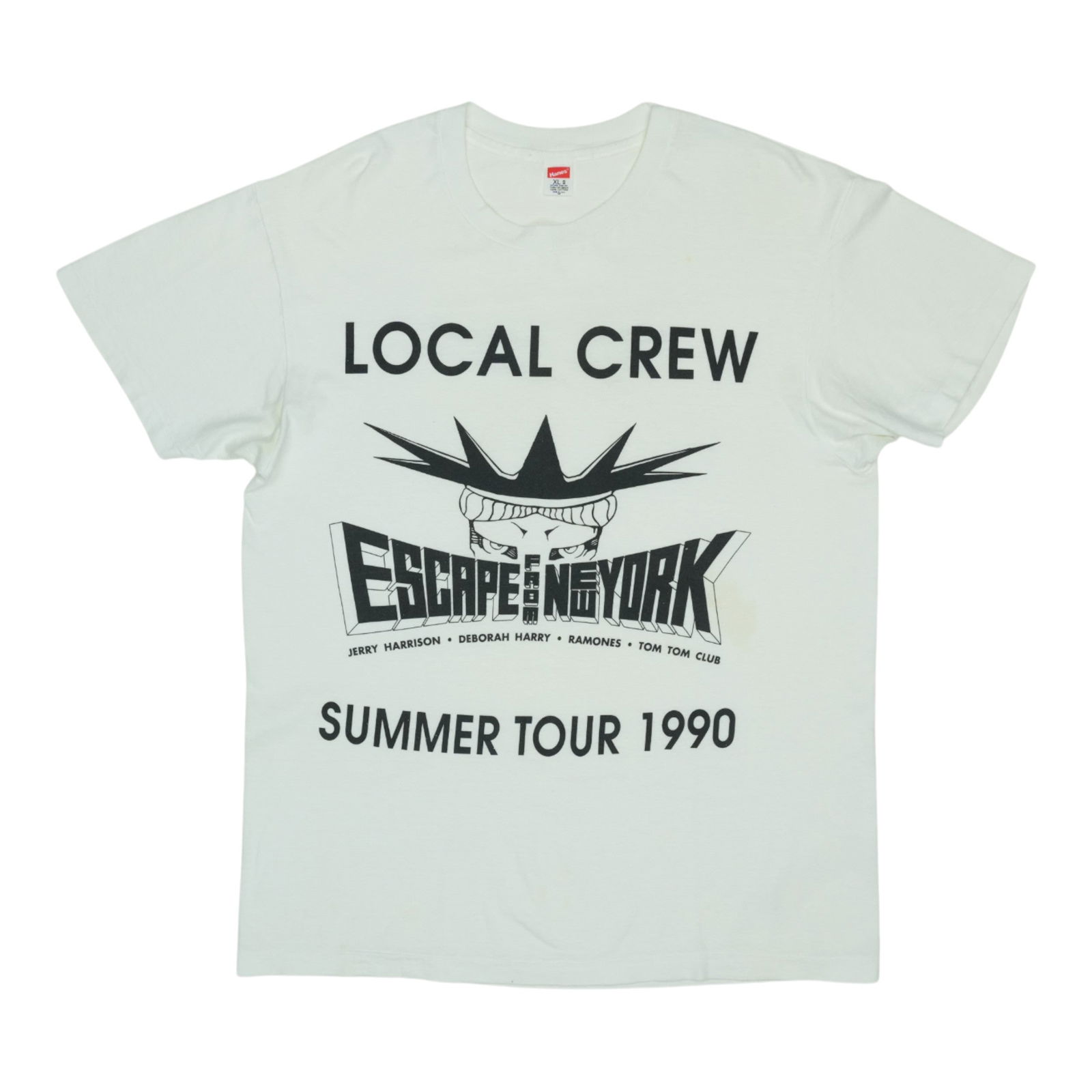 Vintage 1990 Ramones Escape From New York Concert T-Shirt White Cotton: Vintage 1990 Ramones Escape From New York Concert T-Shirt White Cotton This is an original vintage 1990 Ramones Escape From New York concert shirt. The shirt is a true piece from the era, not a modern