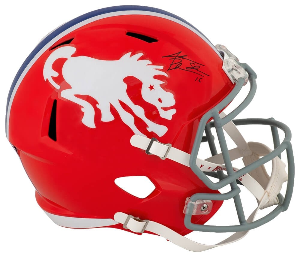 Jake Plummer Signed Broncos 1966 F/S Riddell Helmet with Snake Inscription (1 of 1)