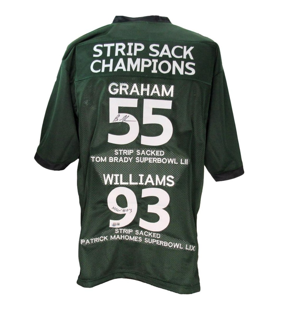 Brandon Graham Milton Williams Dual-Signed Eagles Custom Jersey BAS Authenticated (1 of 6)