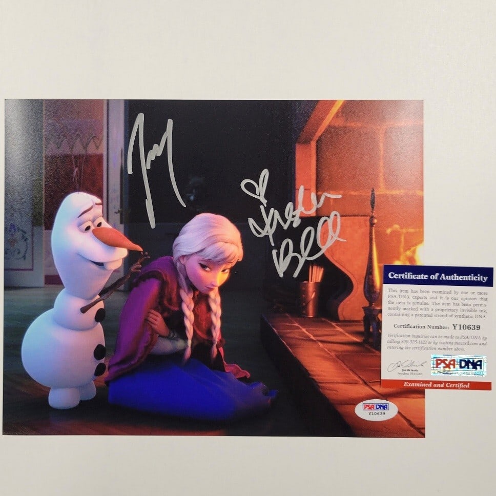 Kristen Bell Josh Gad Signed Frozen Photo 8x10 PSA/DNA Authenticated: Kristen Bell Josh Gad Signed Frozen Photo 8x10 PSA/DNA Authenticated This is an original 8x10 photograph from the beloved animated movie 'Frozen', featuring the signatures of stars Kristen Bell and Jo