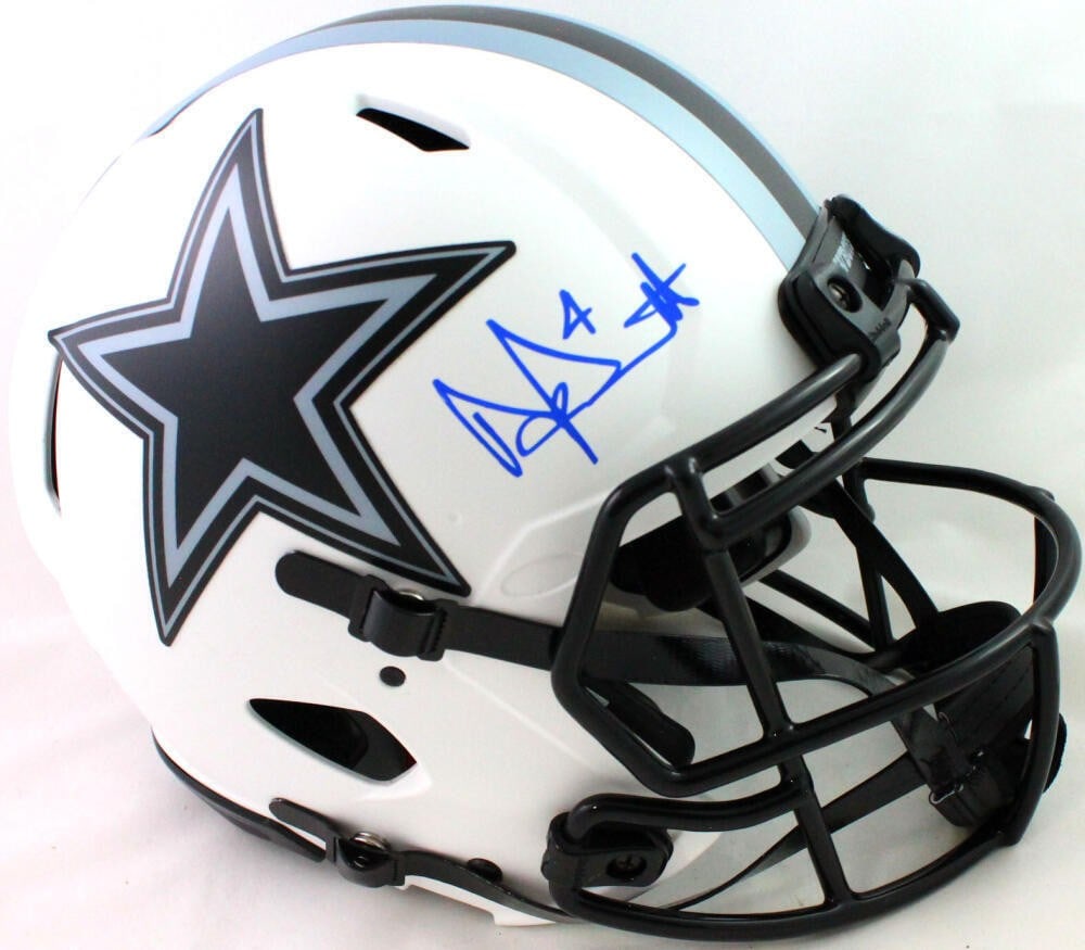 Dak Prescott Signed Dallas Cowboys Lunar Speed Helmet Beckett Authenticated (1 of 5)