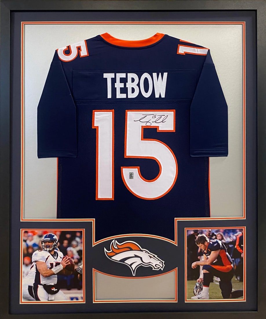 Tim Tebow Signed Framed Jersey Denver Broncos with COA (1 of 3)