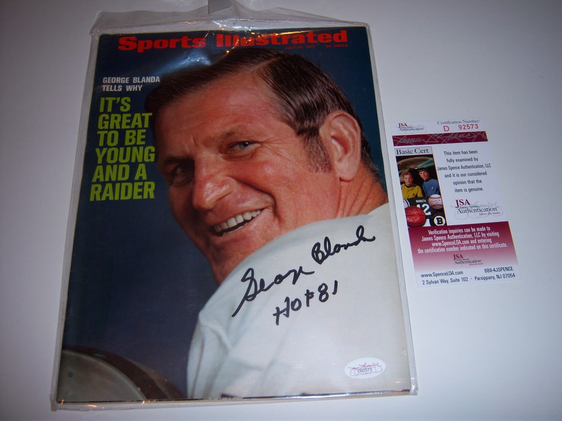 George Blanda Signed Sports Illustrated Magazine JSA COA Oakland Raiders (1 of 2)