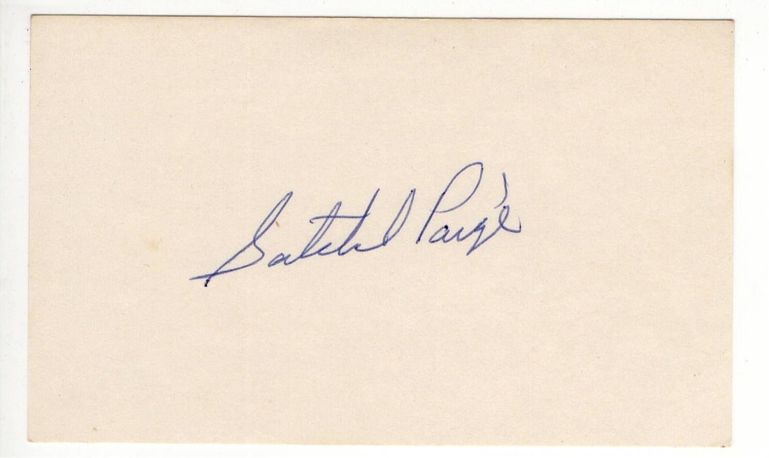 Satchel Paige Autographed 3X5 Index Card JSA Cleveland Indians HOF: Satchel Paige Autographed 3X5 Index Card JSA Cleveland Indians HOF This is an original 3X5 index card autographed by the legendary player Satchel Paige, renowned for his time with the Cleveland Indian