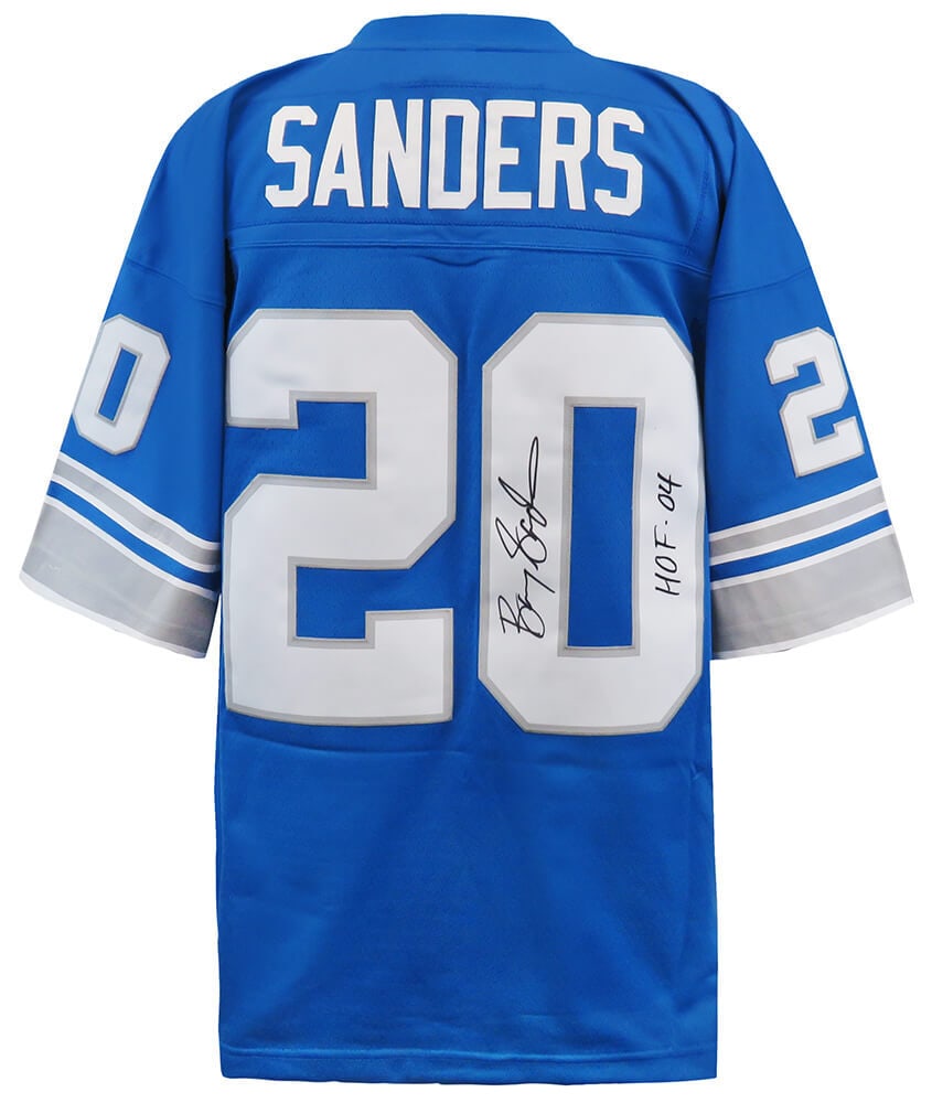 Barry Sanders Signed 1996 Lions Mitchell & Ness Jersey HOF 04 COA (1 of 3)