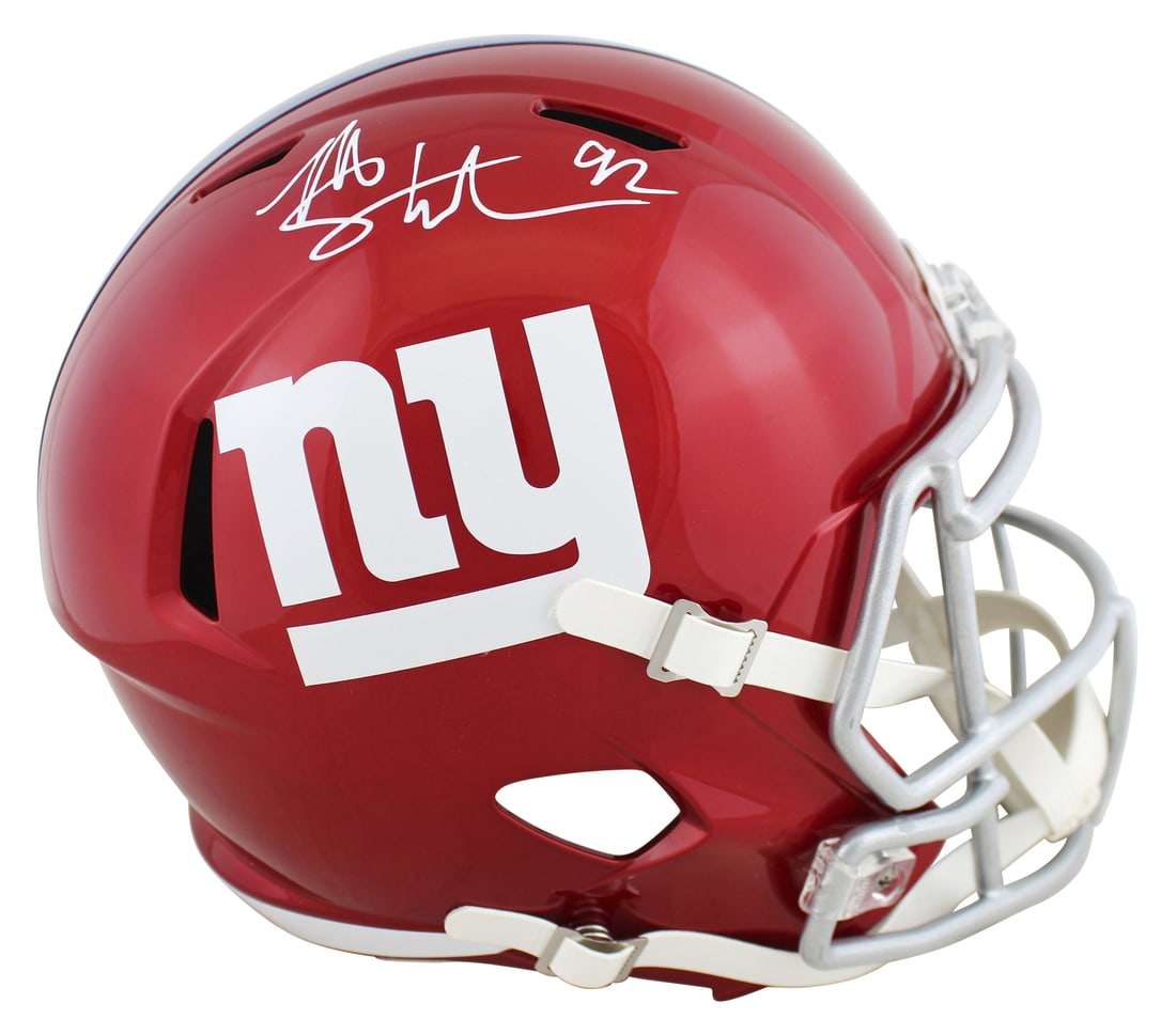 Michael Strahan Signed New York Giants Flash Full Size Helmet BAS Authenticated (1 of 3)