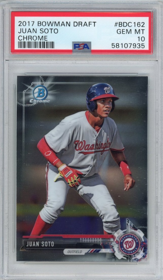 2017 Bowman Draft Chrome Juan Soto Rookie Card PSA 10 Mint (1 of 2)
