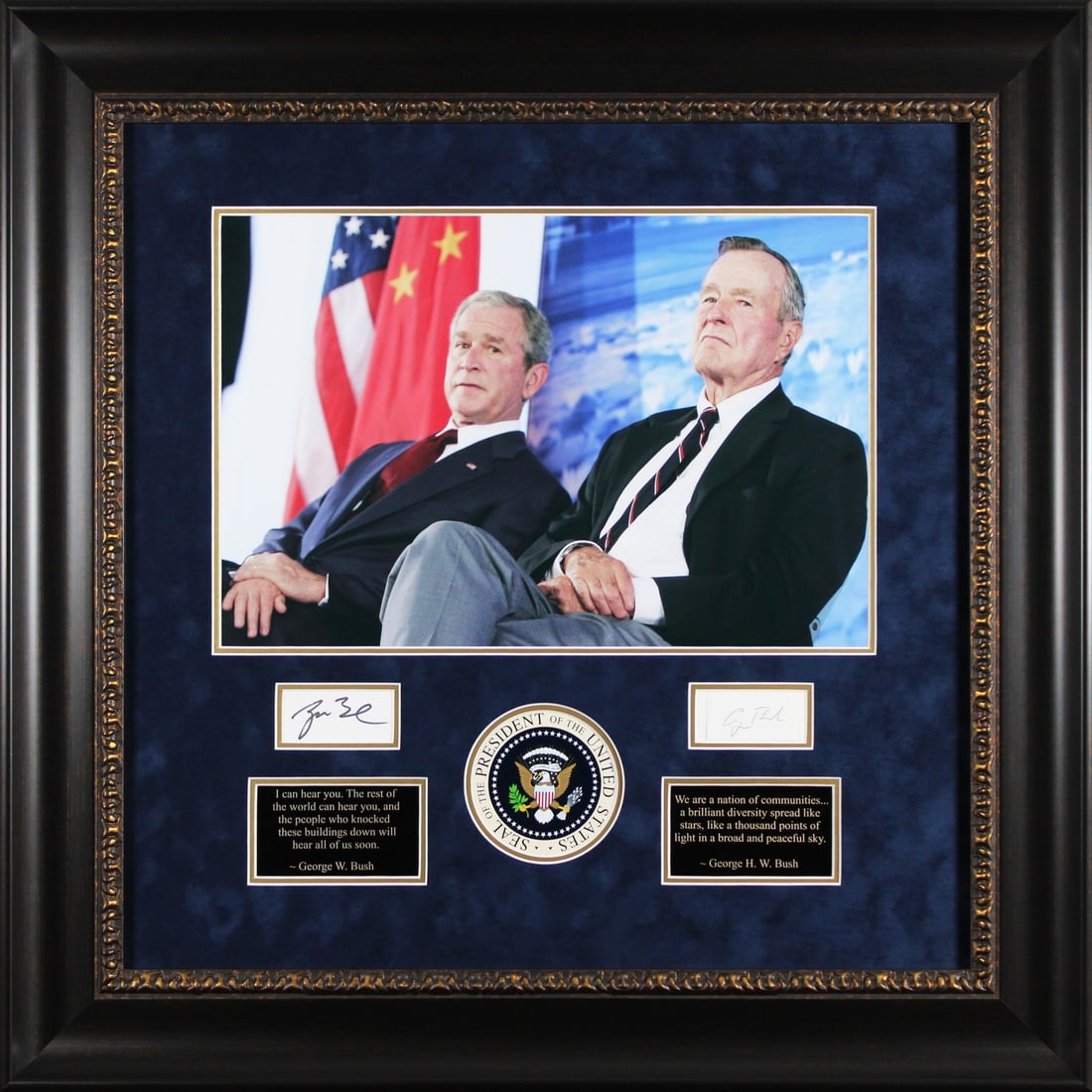 George H.W. Bush George W. Bush Signed Framed Display with Beckett COA (1 of 4)