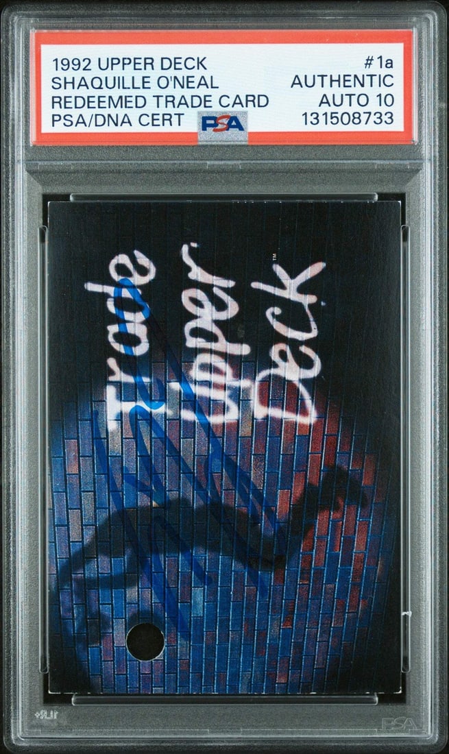 PSA 10 1992-93 Upper Deck Shaquille O'Neal Rookie Card Auto Grade #1a: PSA 10 1992-93 Upper Deck Shaquille O'Neal Rookie Card Auto Grade #1a This is a graded 1992-93 Upper Deck Shaquille O'Neal #1a Rookie RC card, authenticated and encapsulated by Professional Sports Aut