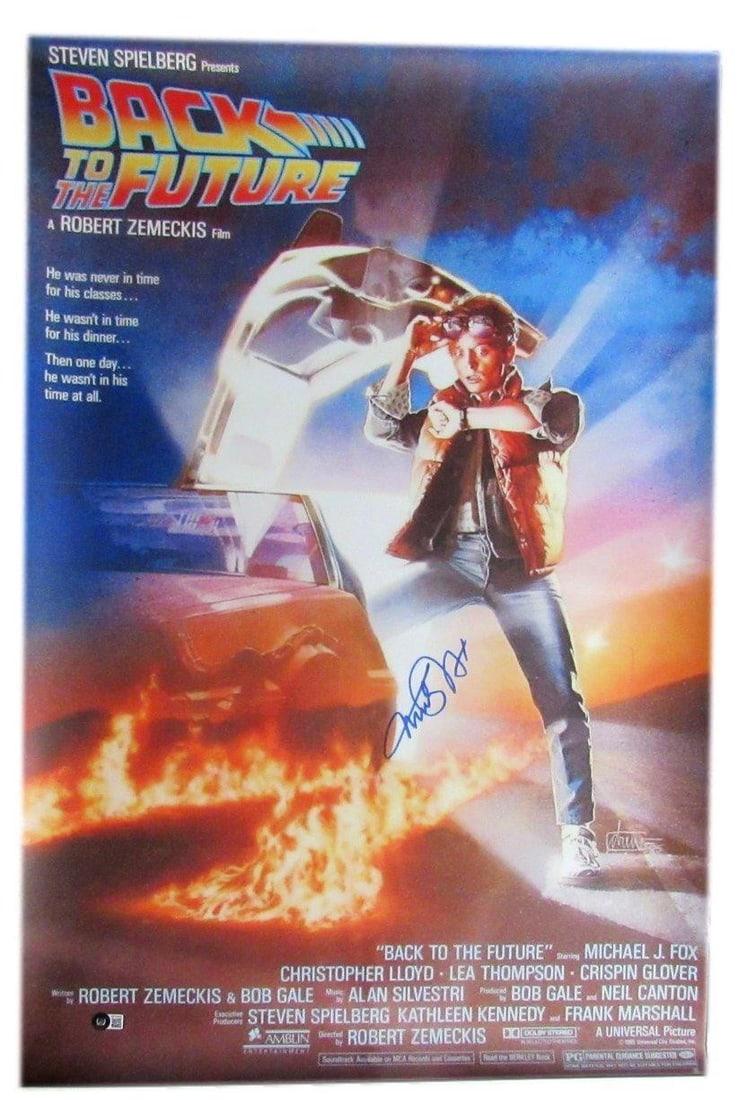 Michael J Fox Back to the Future Signed Poster 24x36 Beckett Authenticated (1 of 3)