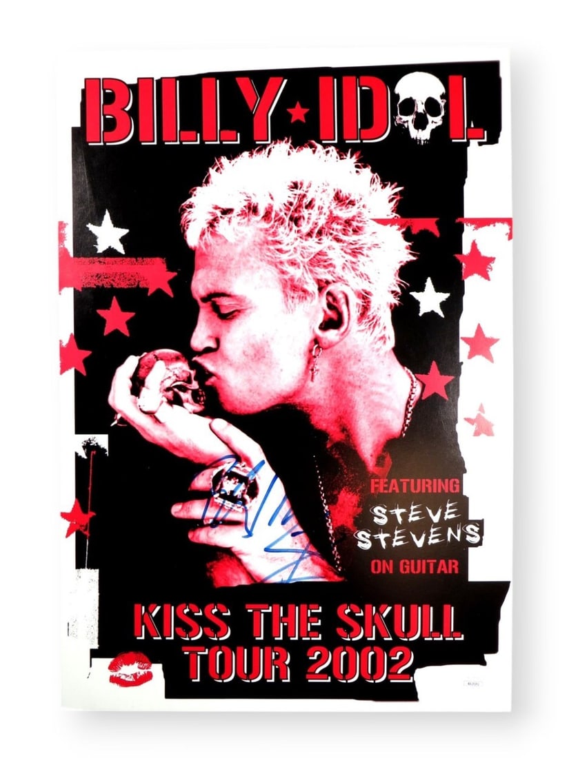 Billy Idol Autographed 13x19 Poster 2002 Kiss the Skull Tour JSA Certified (1 of 4)