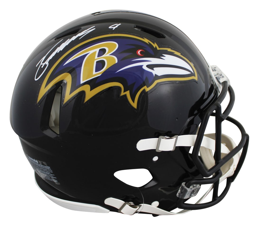 Zay Flowers Signed Ravens Full Size Riddell Helmet BAS Authentic (1 of 3)