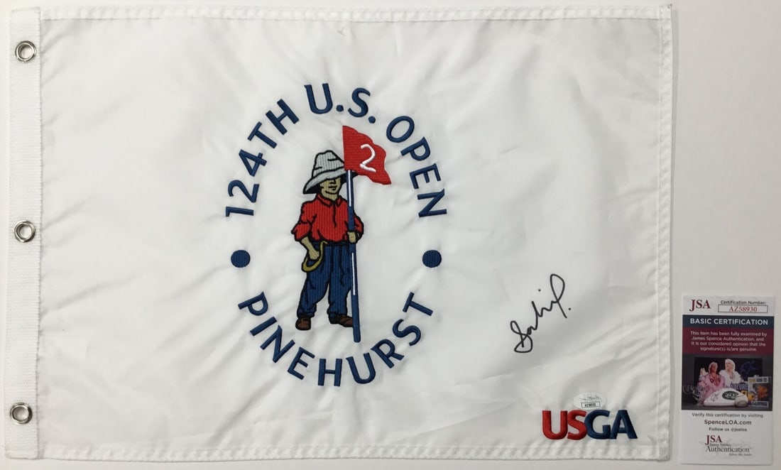 Sahith Theegala Signed 124th US Open Pinehurst Pin Flag JSA Authenticated (1 of 4)