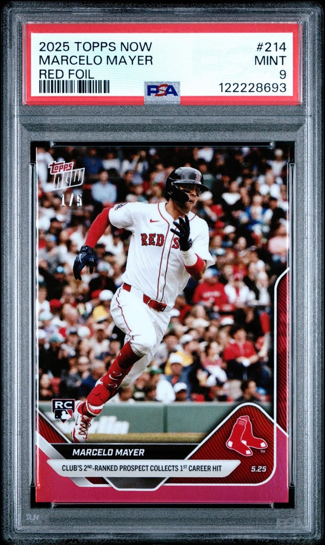 2025 Topps Now Marcelo Mayer Red Foil /5 Rookie Card PSA 9 (1 of 2)