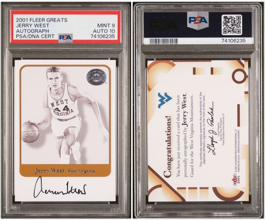 Jerry West 2001 Fleer Greats Autograph PSA 9 Card Los Angeles Lakers (1 of 1)