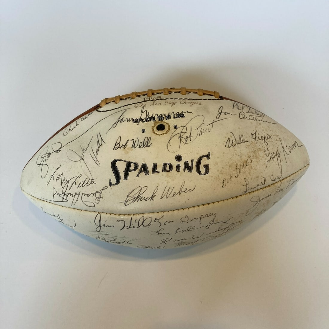 1968 San Diego Chargers Signed Spalding Football with 50 Autographs (1 of 8)
