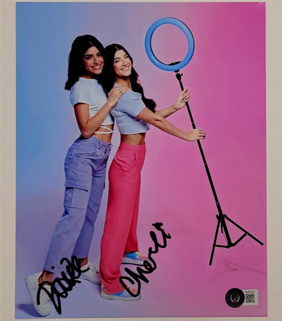 Dixie & Charli D'Amelio Signed 8x10 Photo Authentic Beckett TikTok: Dixie & Charli D'Amelio Signed 8x10 Photo Authentic Beckett TikTok This is an original 8x10 photo signed by Dixie and Charli D'Amelio, capturing their popularity from TikTok. The autograph has been au