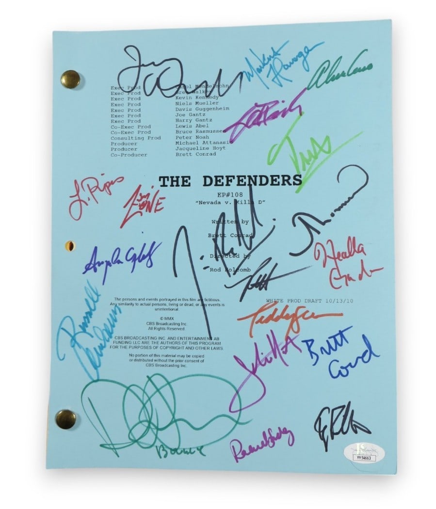 The Defenders Cast Signed Script with JSA Authentication (1 of 4)