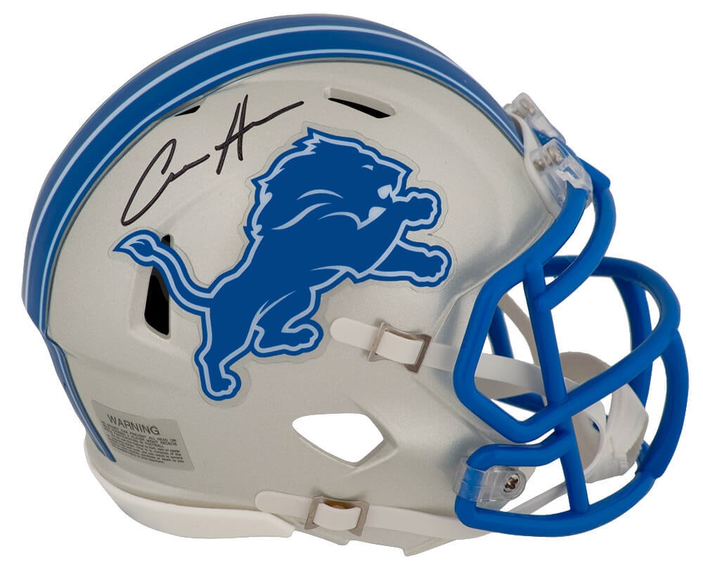 Aidan Hutchinson Signed Detroit Lions Mini Helmet with COA: Aidan Hutchinson Signed Detroit Lions Mini Helmet with COA This is an authentic Aidan Hutchinson signed Detroit Lions Riddell Speed mini helmet, perfect for any football memorabilia collector. The