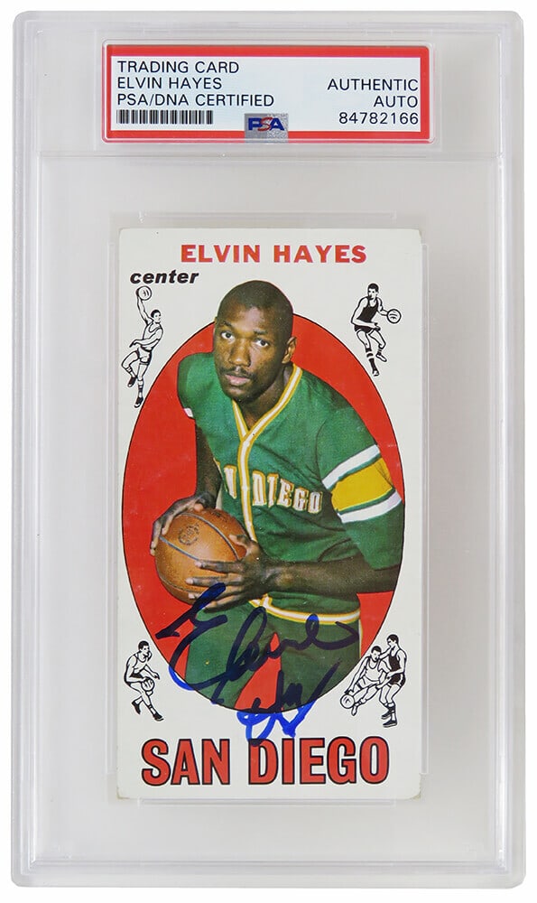 Elvin Hayes 1969-70 Topps Tall Boy Rookie Card Signed PSA 7 (1 of 2)