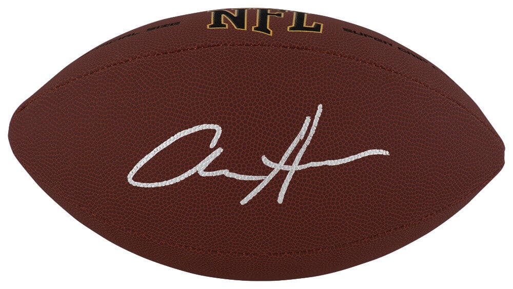 Aidan Hutchinson Signed Wilson NFL Football with COA: Aidan Hutchinson Signed Wilson NFL Football with COA This Aidan Hutchinson signed Wilson Super Grip full size NFL football is a must-have for any Detroit Lions fan. Authenticated with a tamper-proof