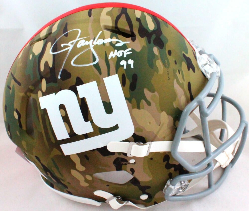 Lawrence Taylor Signed New York Giants Camo Helmet Beckett Authenticated (1 of 5)