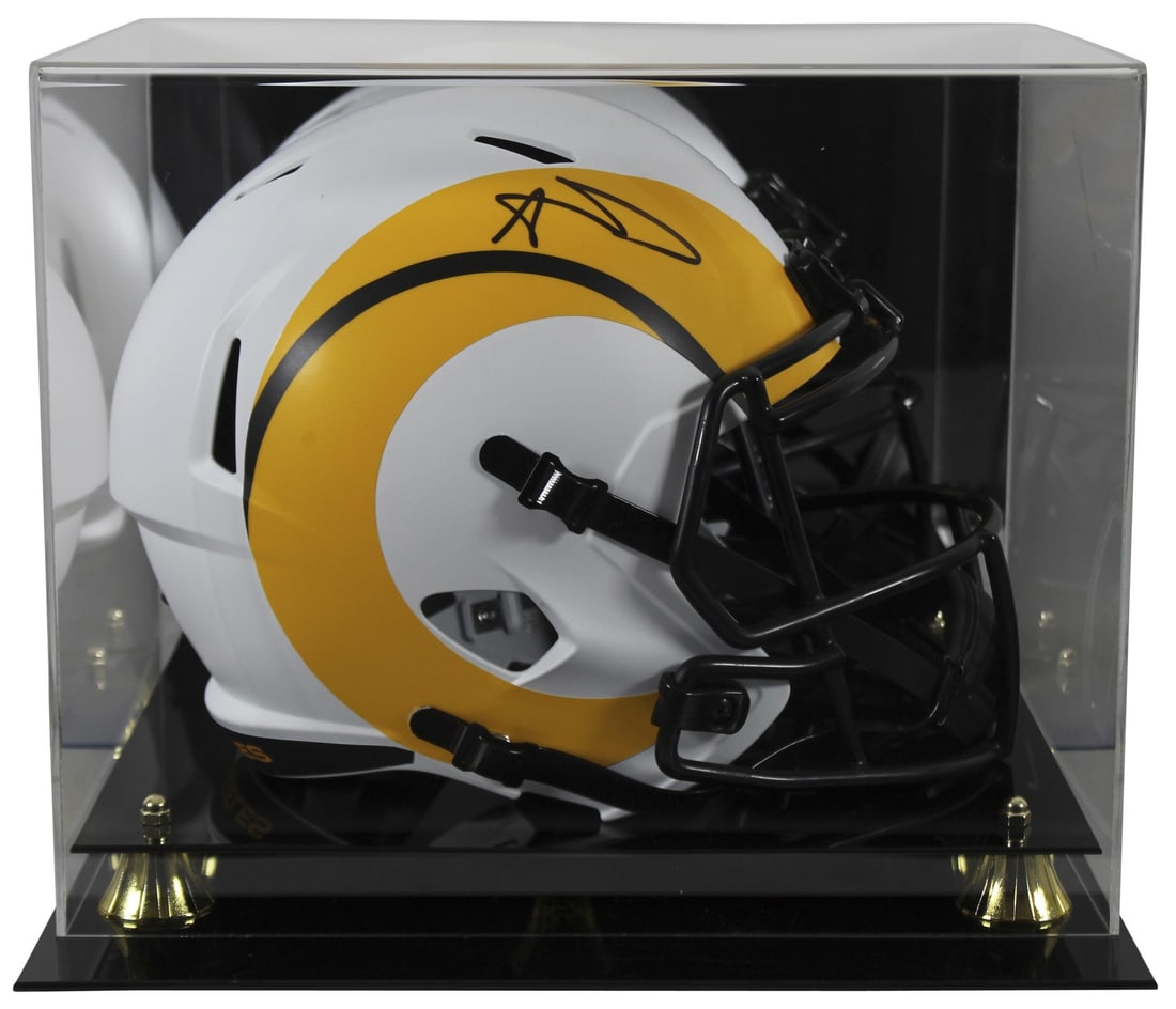 Aaron Donald Signed Rams Lunar Full Size Helmet with BAS Authentication: Aaron Donald Signed Rams Lunar Full Size Helmet with BAS Authentication This authentic Lunar Riddell Full Size Speed Replica Helmet has been personally signed by Aaron Donald of the Los Angeles Rams.