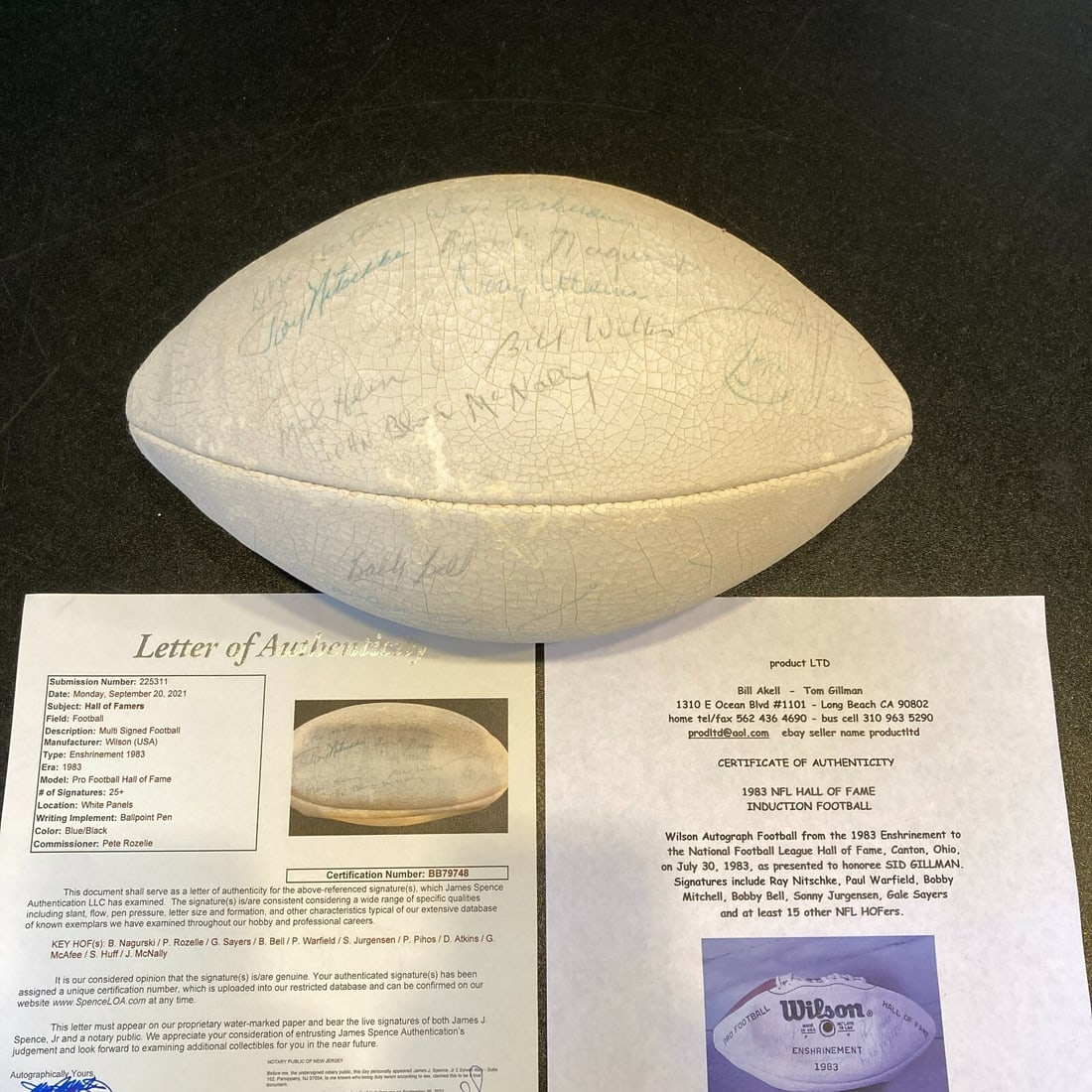 Bronko Nagurski 1983 Hall of Fame Multi Signed Football 25+ JSA COA (1 of 12)