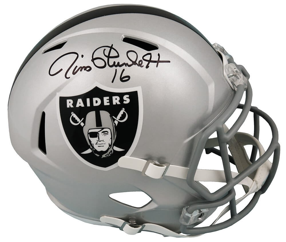 Jim Plunkett Signed Riddell Raiders Full Size Helmet with COA (1 of 1)