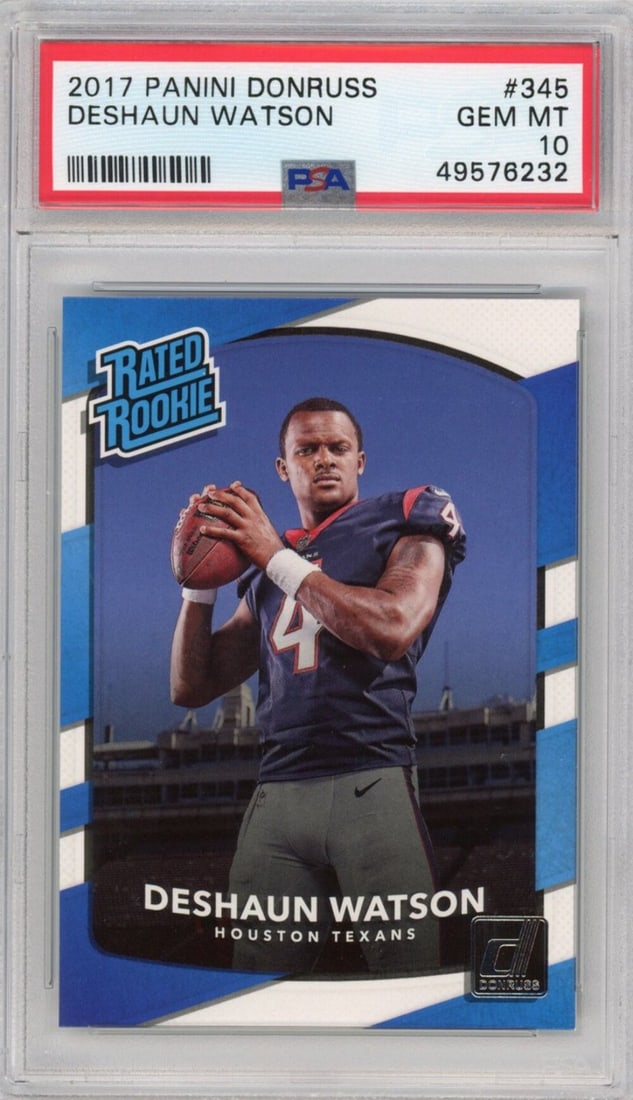 Graded Deshaun Watson 2017 Panini Donruss Rookie Card PSA 10 (1 of 2)