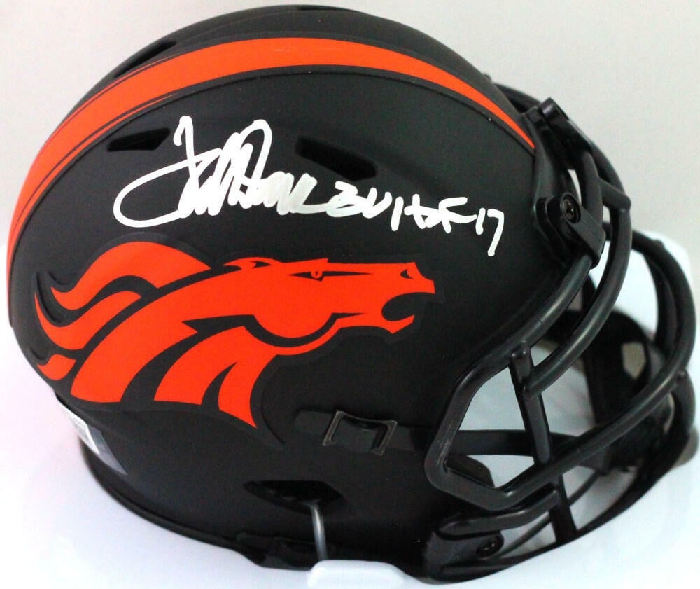 Terrell Davis Autographed Broncos Eclipse Mini Helmet Beckett W (1 of 8)