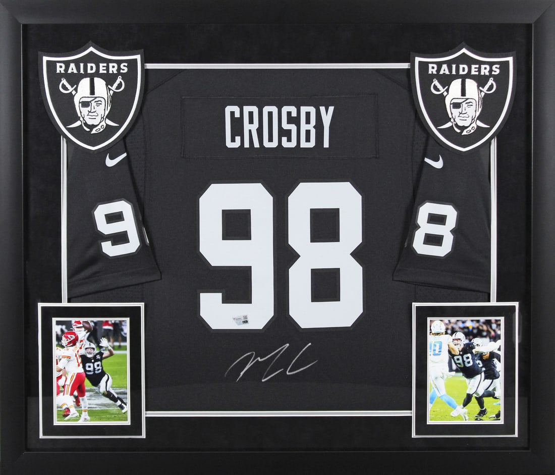 Maxx Crosby Signed Framed Black Nike Jersey Las Vegas Raiders Fanatics Certified (1 of 2)