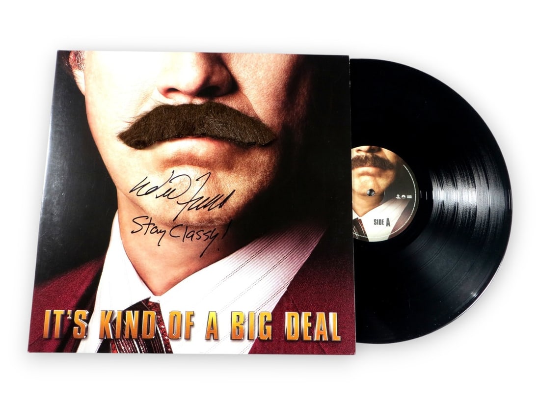 Will Ferrell Autographed Album Cover Anchorman 2 BAS Certified: Will Ferrell Autographed Album Cover Anchorman 2 BAS Certified This is an authentic autographed album cover of Will Ferrell from the film Anchorman 2, featuring the iconic phrase 'Stay Classy.' The it