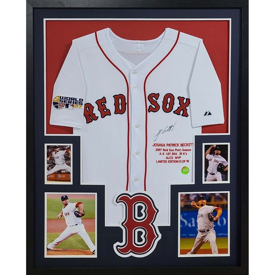 Josh Beckett Autographed Framed Jersey MLB COA Boston Red Sox (1 of 2)