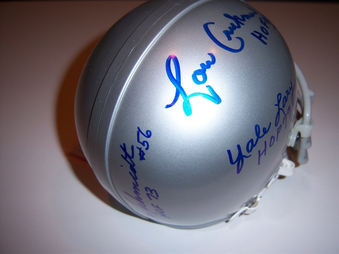 NFL Mini Helmet Signed by Lou Creekmur Frank Gatski Yale Lary Joe Schmidt JSA COA (1 of 3)