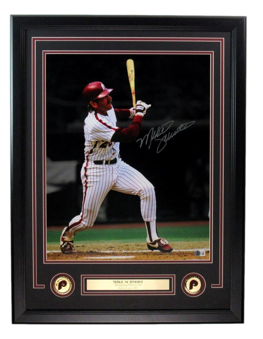 Mike Schmidt HOF Autographed 16x20 Framed Photo Phillies BAS Authenticated (1 of 4)