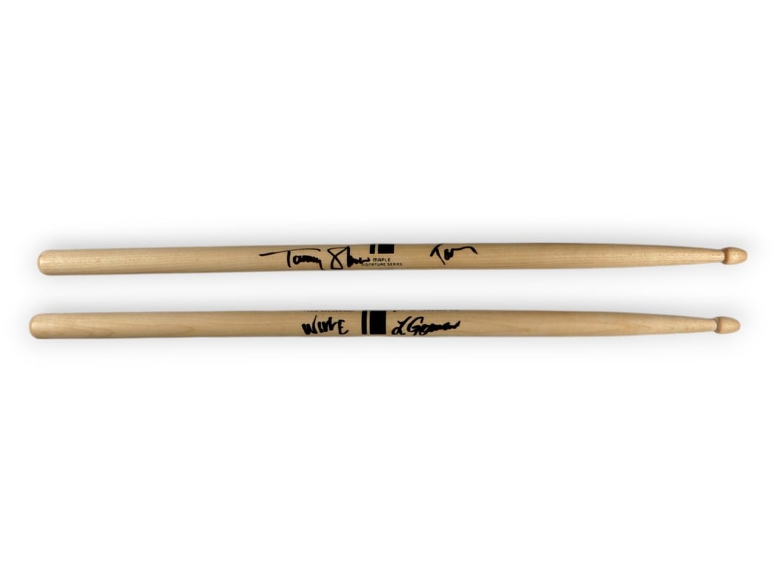 Styx Band Autographed Drumstick Set with 6 Signatures JSA Certified (1 of 4)