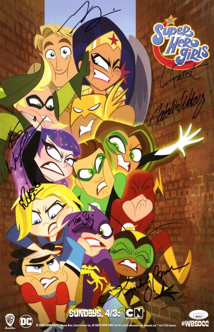 Super Hero Girls Autographed 11X17 Poster JSA Authenticated Cast Signatures (1 of 2)