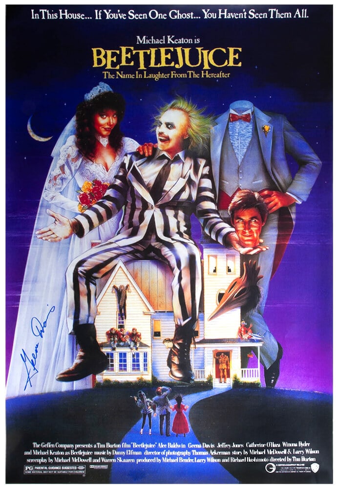 Geena Davis Signed Beetlejuice 27x40 Movie Poster with COA (1 of 1)