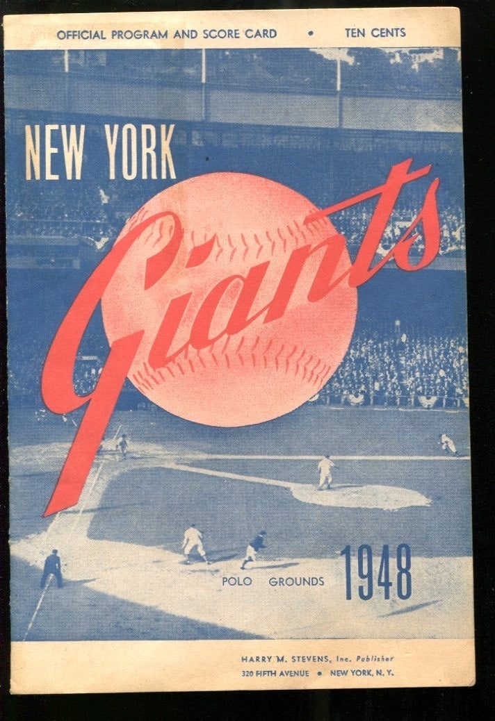 Brooklyn Dodgers vs Giants 9/9/48 No Hitter Program Scorecard Rex Barney (1 of 4)