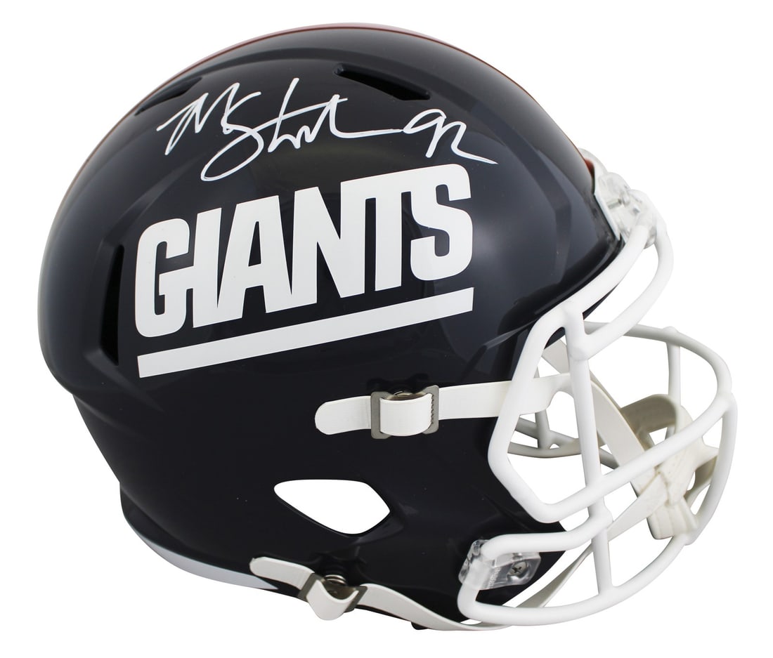 Michael Strahan Signed New York Giants Full Size Helmet BAS Witnessed (1 of 3)