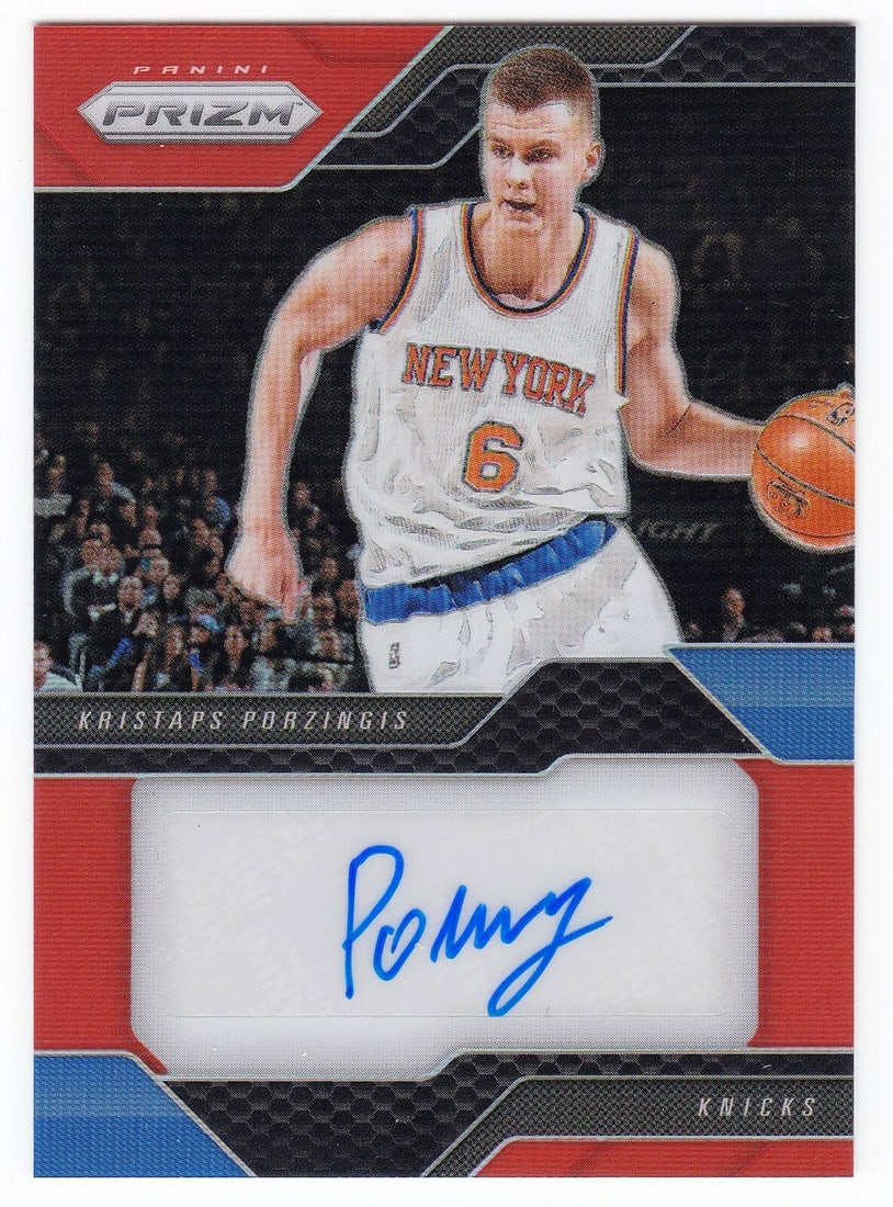 2016 Panini Prizm Kristaps Porzingis Orange Autograph #09/10 NBA (1 of 2)