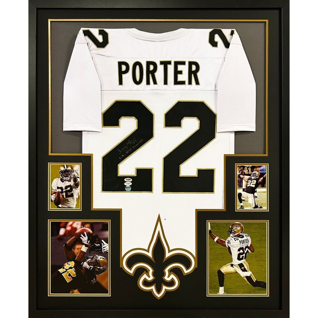 Tracy Porter Autographed Framed Jersey JSA Certified New Orleans Saints (1 of 3)