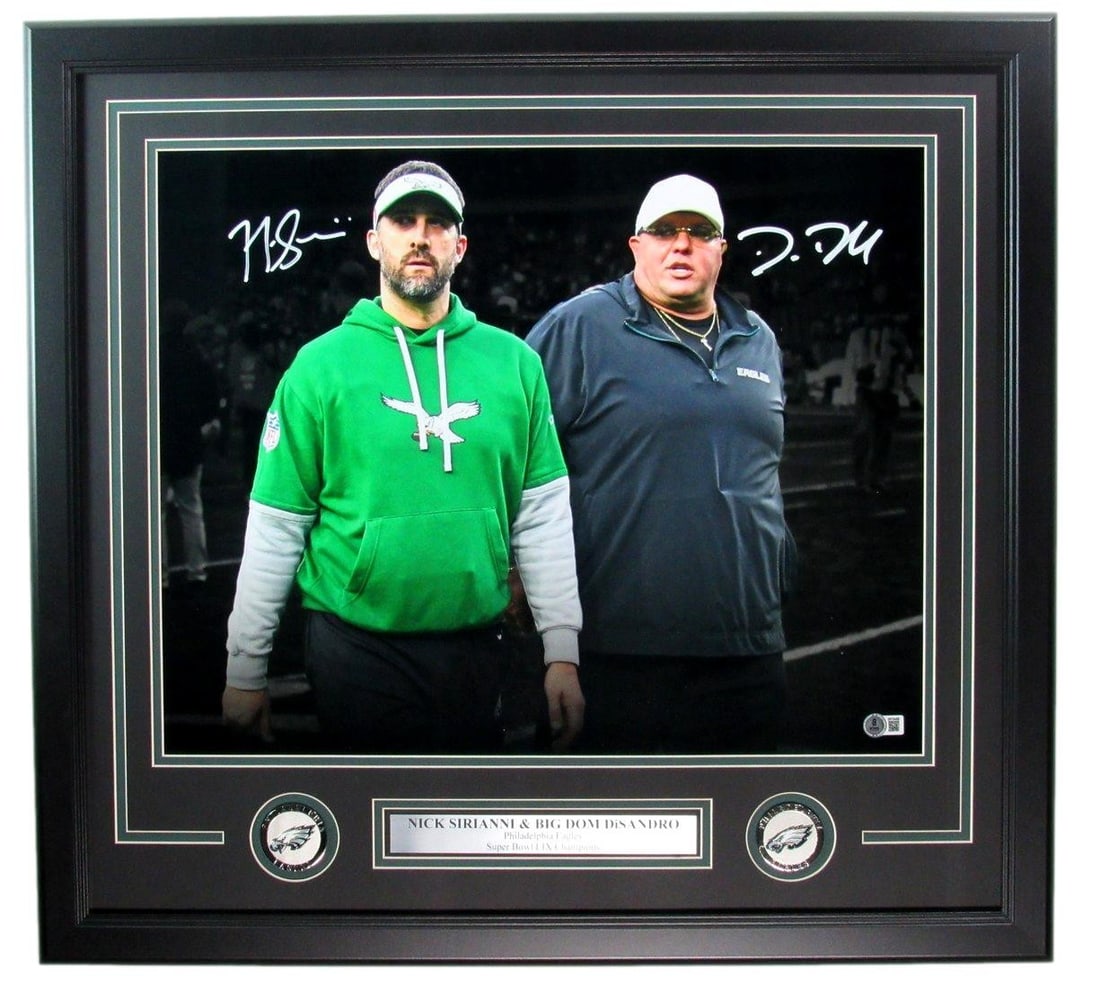 Nick Sirianni Dom DiSandro Dual-Signed 16x20 Photo Framed BAS Authenticated Eagles (1 of 5)