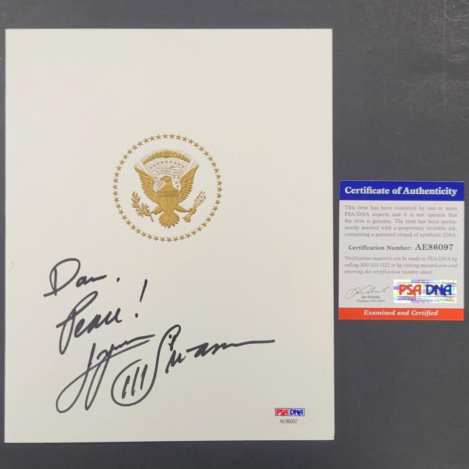 Lynn Swann Signed White House Menu Steelers PSA Authenticated (1 of 5)