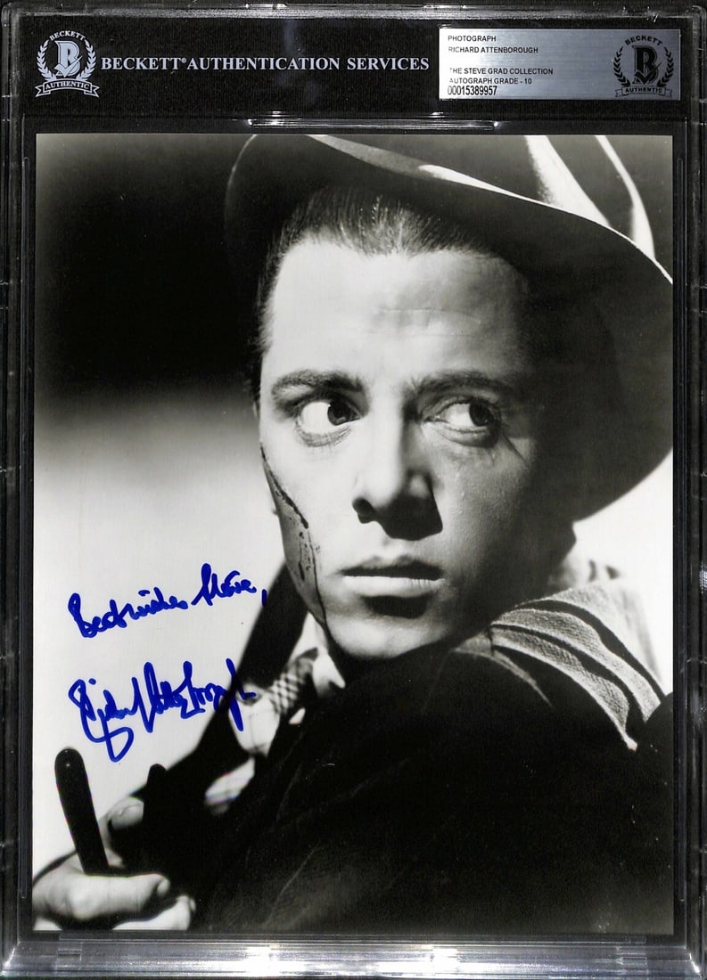 Richard Attenborough Signed 8X10 Photo Jurassic Park BAS 10: Richard Attenborough Signed 8X10 Photo Jurassic Park BAS 10 This stunning 8X10 photograph features an authentic autograph from the legendary Richard Attenborough, famously known for his role as John H